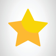 Yellow Trendy Star Icon On White Background Isolated Vector Illustration