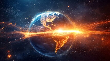 Obraz premium Dynamic and Interconnected Forces Shaping Planet Earth s Climate and Ecosystems