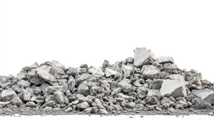 crushed concrete or asphalt isolated on white