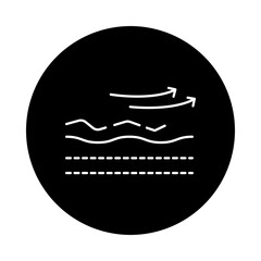 Exfoliates Icon – Layers with Arrows, Representing Dead Skin Removal, Smoothness, and Skin Renewal