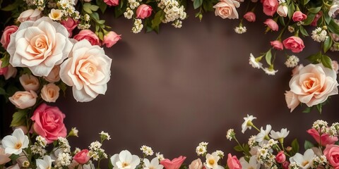 Vintage style artificial flowers wall background, perfect for romantic, wedding or spring-themed designs, style, background, artificial
