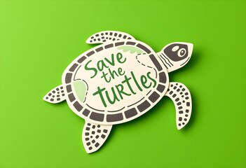 Fototapeta premium Save the Turtles: Minimalist Conservation Design