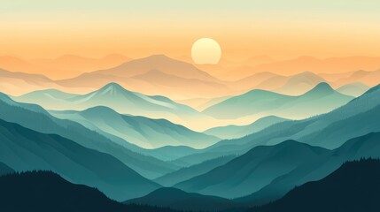 Fototapeta premium Expansive mountainous landscape ideal for backgrounds wallpapers web design UI projects and outdoor themed applications