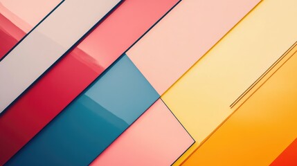 Abstract geometric backdrop featuring a vibrant line arrangement on a light surface Flat design elements create a visually engaging composition