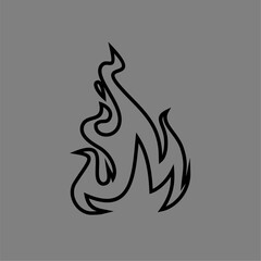 vector logo design fire outline minimalist