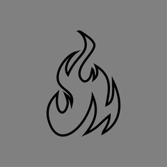 vector logo design fire outline minimalist