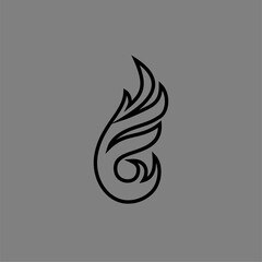 vector logo design fire outline minimalist