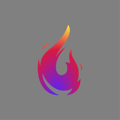 vector logo design fire colorful minimalist