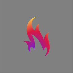 vector logo design fire colorful minimalist