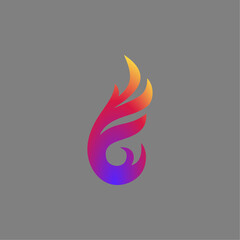 vector logo design fire colorful minimalist