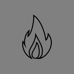 vector logo design fire outline minimalist