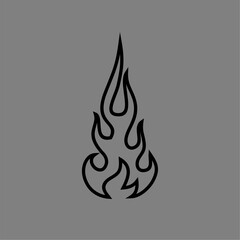 vector logo design fire outline minimalist