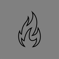 vector logo design fire outline minimalist