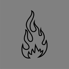 vector logo design fire outline minimalist