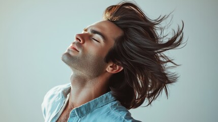 Naklejka premium The Man with Flowing Hair