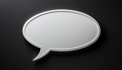 Minimalist Blank Speech Bubble on Black Background. Ideal for Social Media Graphics, Communication Concepts, Marketing Banners, Chat Icons, and Text based Creative Designs
