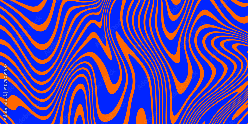 Poster abstract optical illusion texture. geometric acid background. liquid shape pattern.