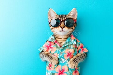 Cool Cat in Sunglasses and Shirt