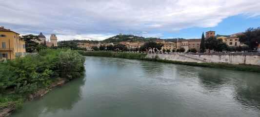 View of the Adige River passing through the city of Verona