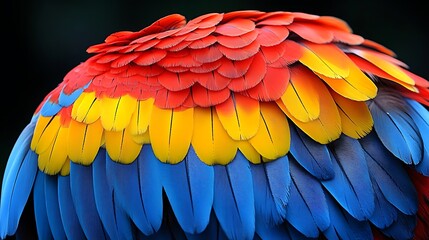 Obraz premium Close-up view of parrot’s colorful plumage