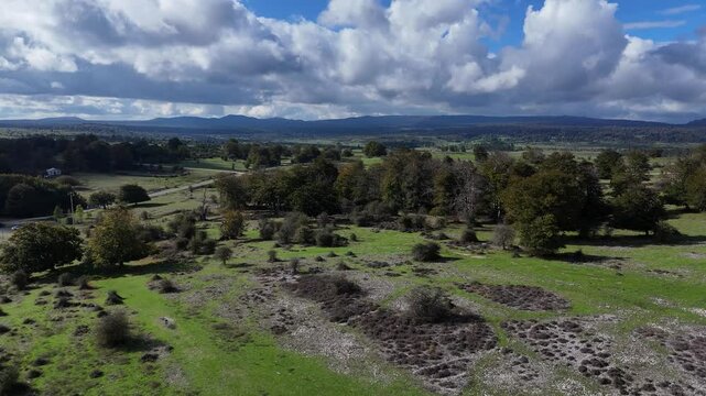 Aerial footage from the Urbasa natural park at the Basque Country.