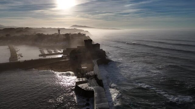 Fort at Zokoa in the middle of Saint Jean de Luz bay at the Basque Country.