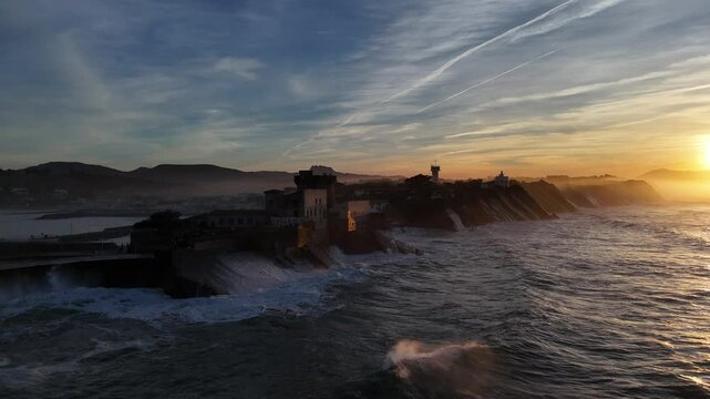 Fort at Zokoa in the middle of Saint Jean de Luz bay at the Basque Country.