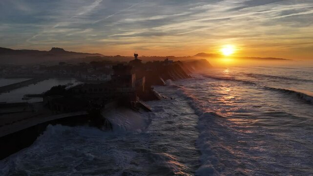 Fort at Zokoa in the middle of Saint Jean de Luz bay at the Basque Country.