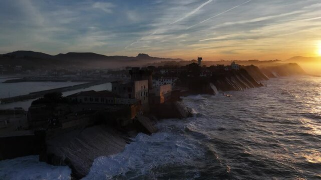 Fort at Zokoa in the middle of Saint Jean de Luz bay at the Basque Country.