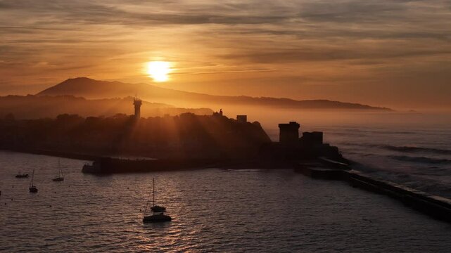 Fort at Zokoa in the middle of Saint Jean de Luz bay at the Basque Country.