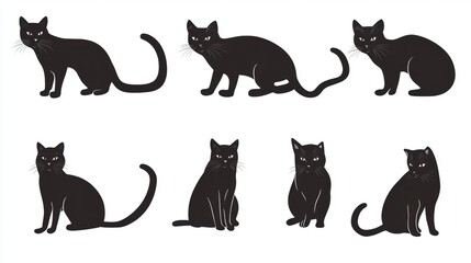 Fototapeta premium Black cat. Halloween decoration element.