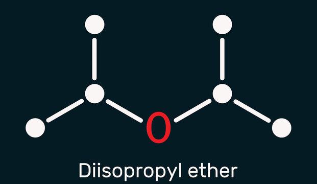 Diisopropyl ether molecule. Skeletal chemical formula