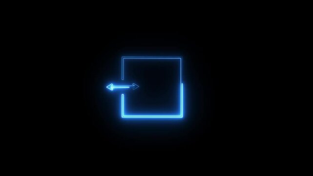 neon left two direction arrow icon animated video