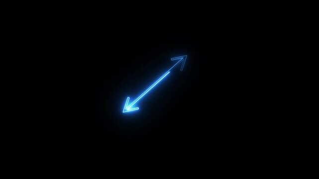 neon two direction arrow icon animated video