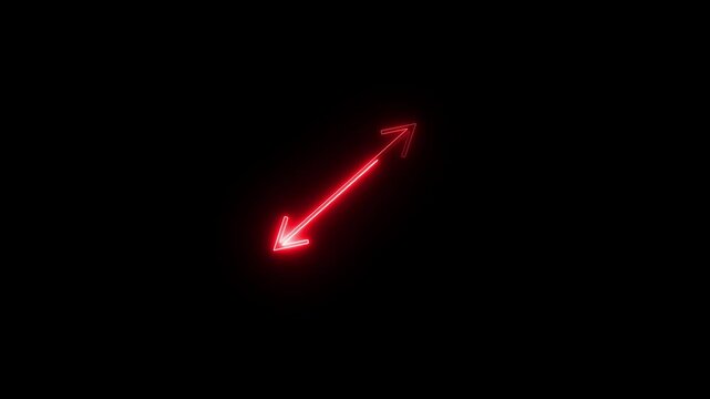 neon two direction arrow icon animated video