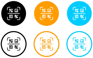 scan qr code icon scanning code sign. code scanner icon. barcode icons.