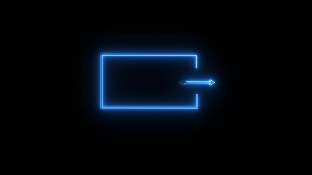 neon right two direction arrow icon animated video