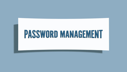 Password Management. A card isolated on blue background.