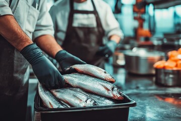 Sardines Being Packed in Industrial Cannery Setting