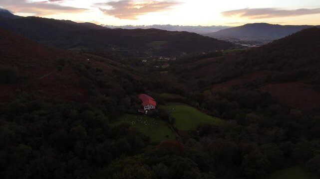 Aerial view from the Bidasoa-Txingudi bay with the towns of Irun, Hondarribia, Hendaia, Urru&ntilde;a and Biriatu at the Basque Country.