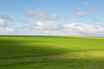 Beautiful landscape from the country in the Republic of Moldova. Green nature in Europe. Rural ecological tourism.