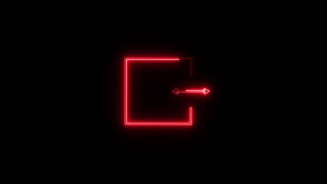 neon right two direction arrow icon animated video