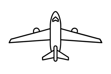 Airplane line drawing, Airplane continuous single sketch, Vector illustration	