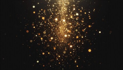 golden glitter on black background