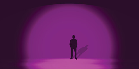 Abstract blurred gradient fluid vector background design wallpaper template with a man is standing.