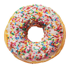 PNG Colorful sprinkles adorn a delightful donut treat
