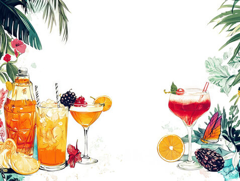 Colorful cocktail background graphics