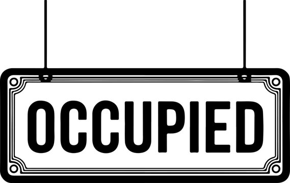 Occupied Sign Billboard icon vector Hanging Board icon on a white background