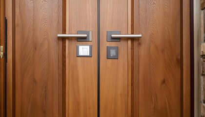 old wooden door with handle