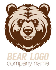 bear grizzly logo creative and original for your business or company logotype vector illustration isolated on white background